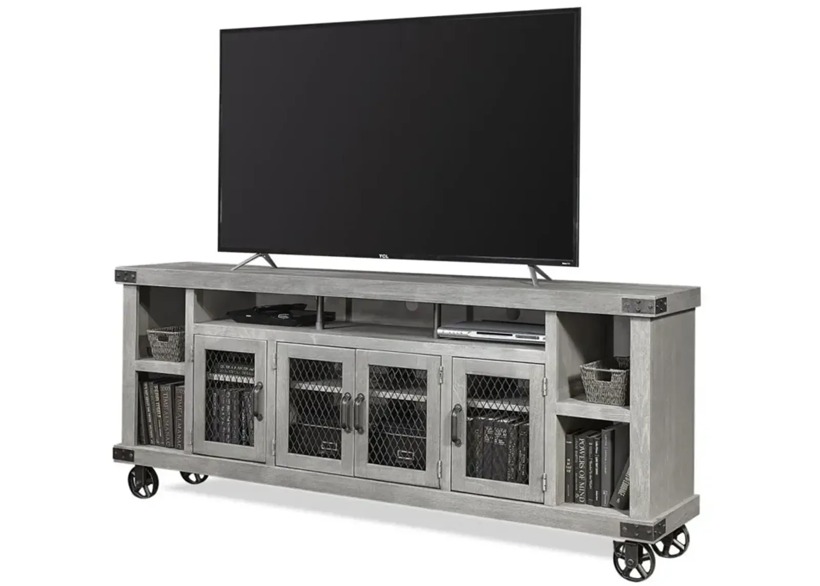 Aspenhome Industrial Lighthouse Grey 84 Inch TV Stand Console