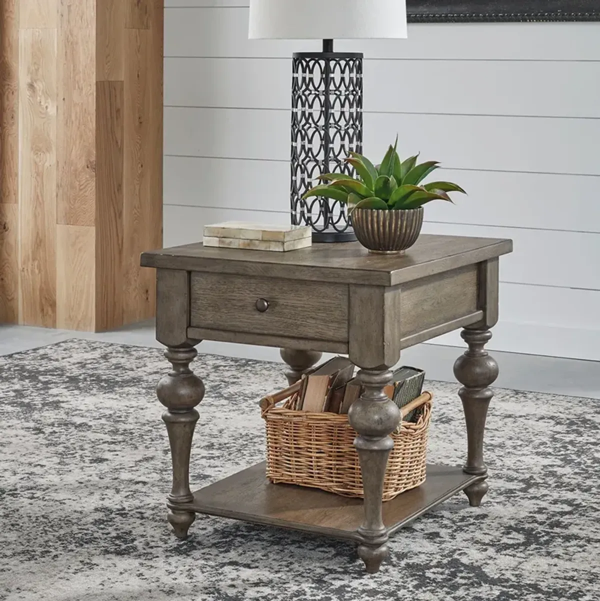 Liberty Furniture Americana Farmhouse Light Brown End Table