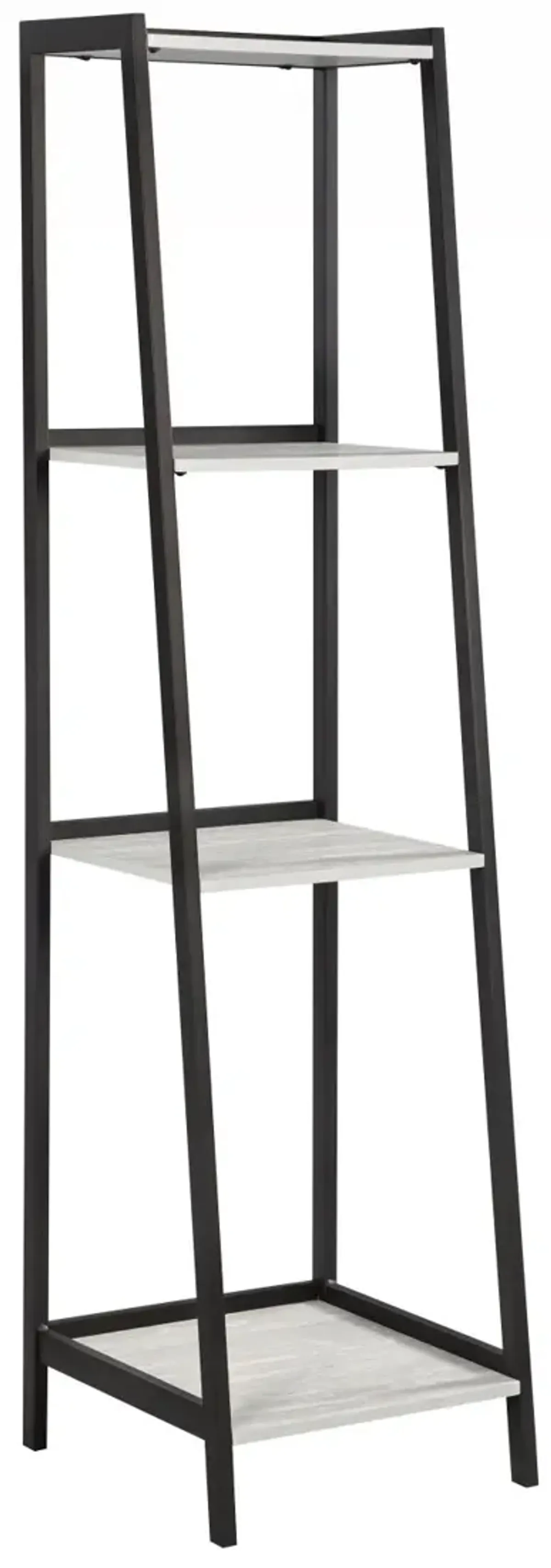 Coaster Pinckard 69 Inch 4-Shelf Bookshelf Grey Stone & Black