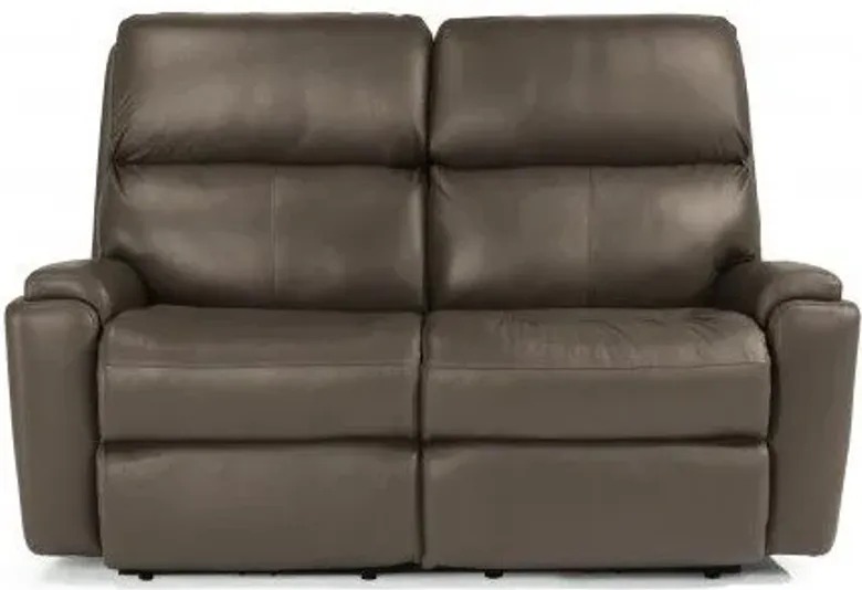 RIO DARK STONE POWER RECLINING LEATHER LOVESEAT