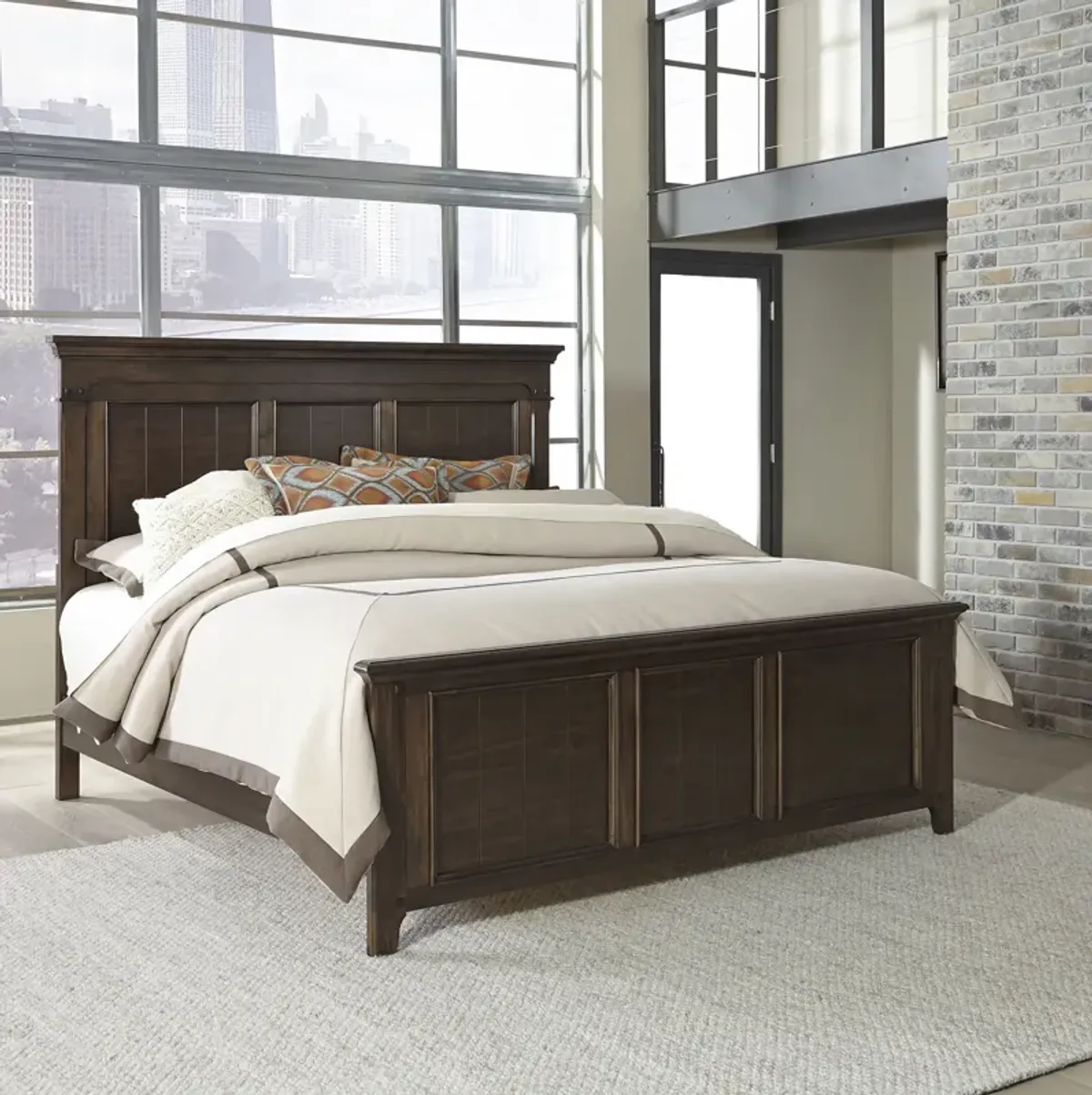 Liberty Furniture Saddlebrook Tobacco King Panel Bed