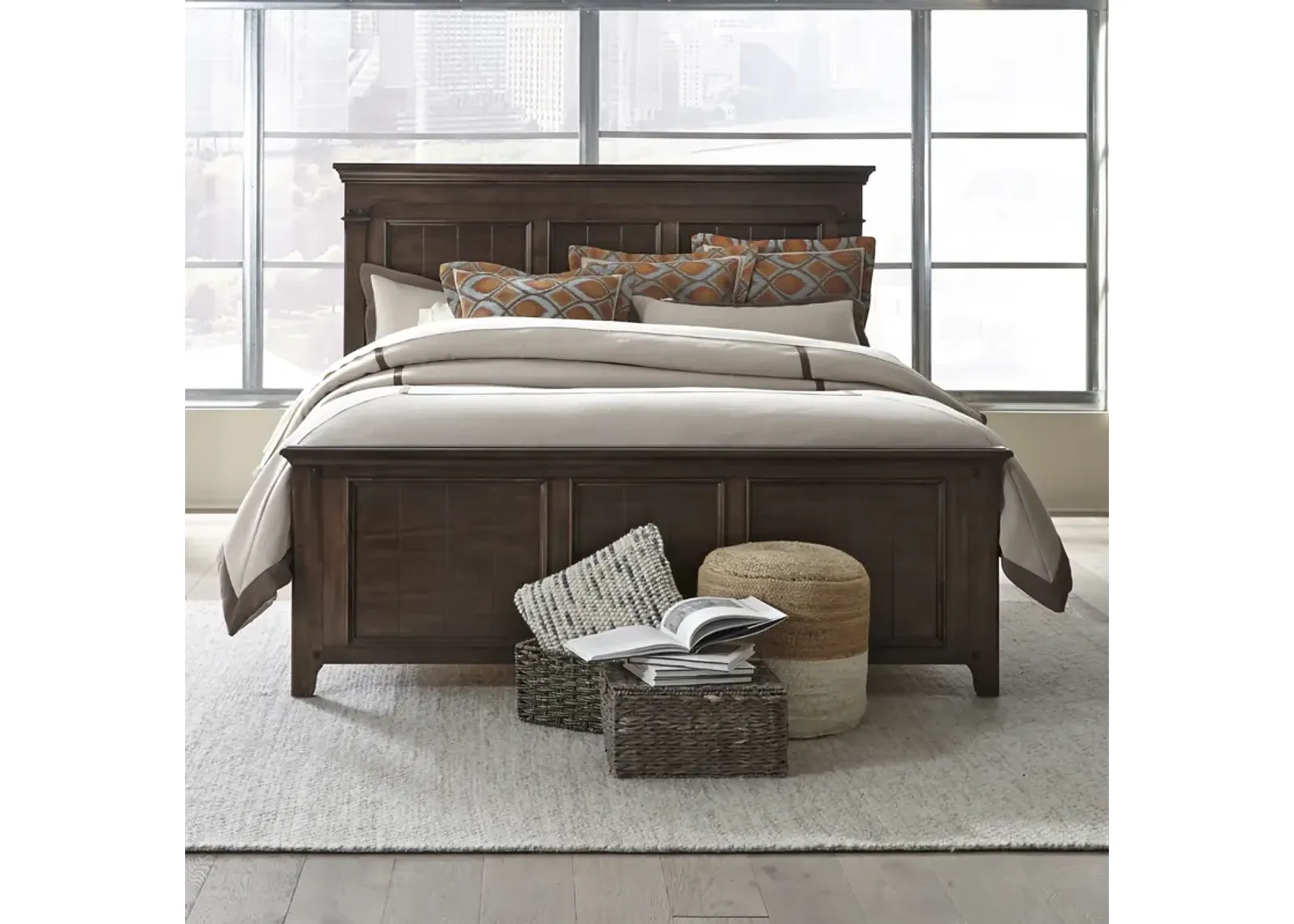 Liberty Furniture Saddlebrook Tobacco King Panel Bed