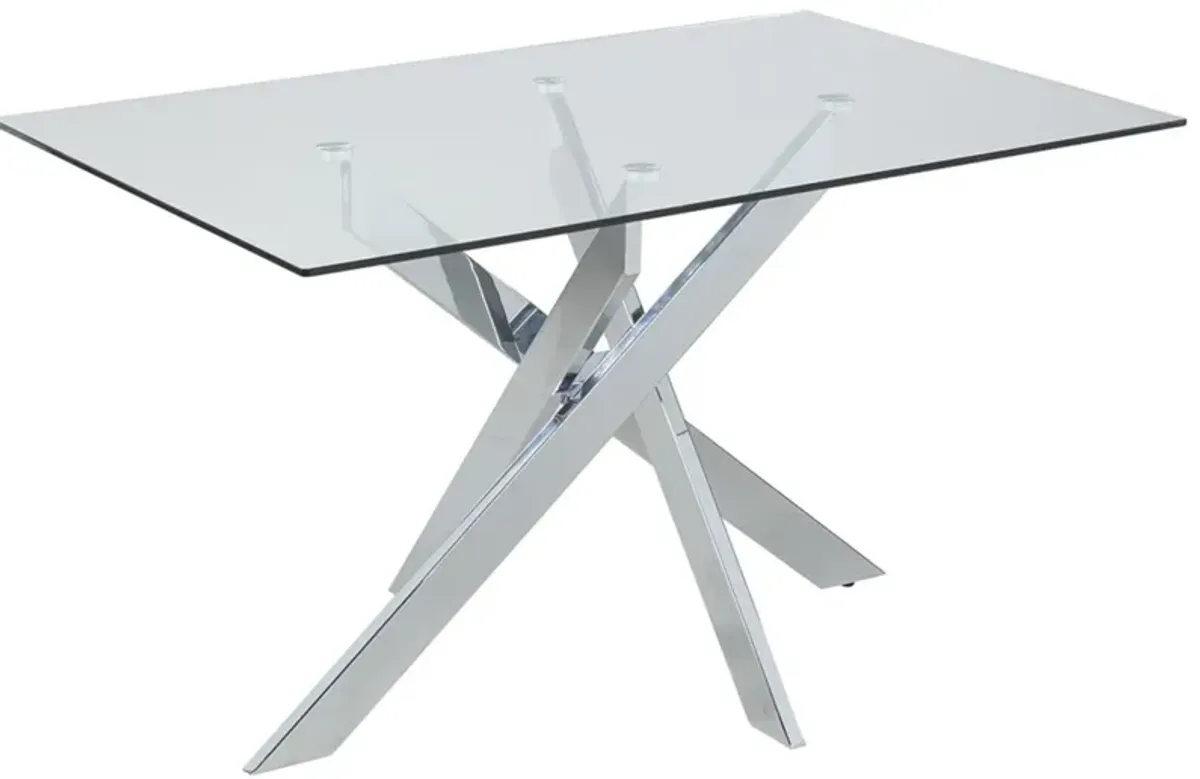 Chintaly Pixie Contemporary Square Glass Dining Table