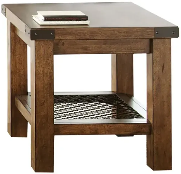 Steve Silver Hailee End Table In Antique Oak