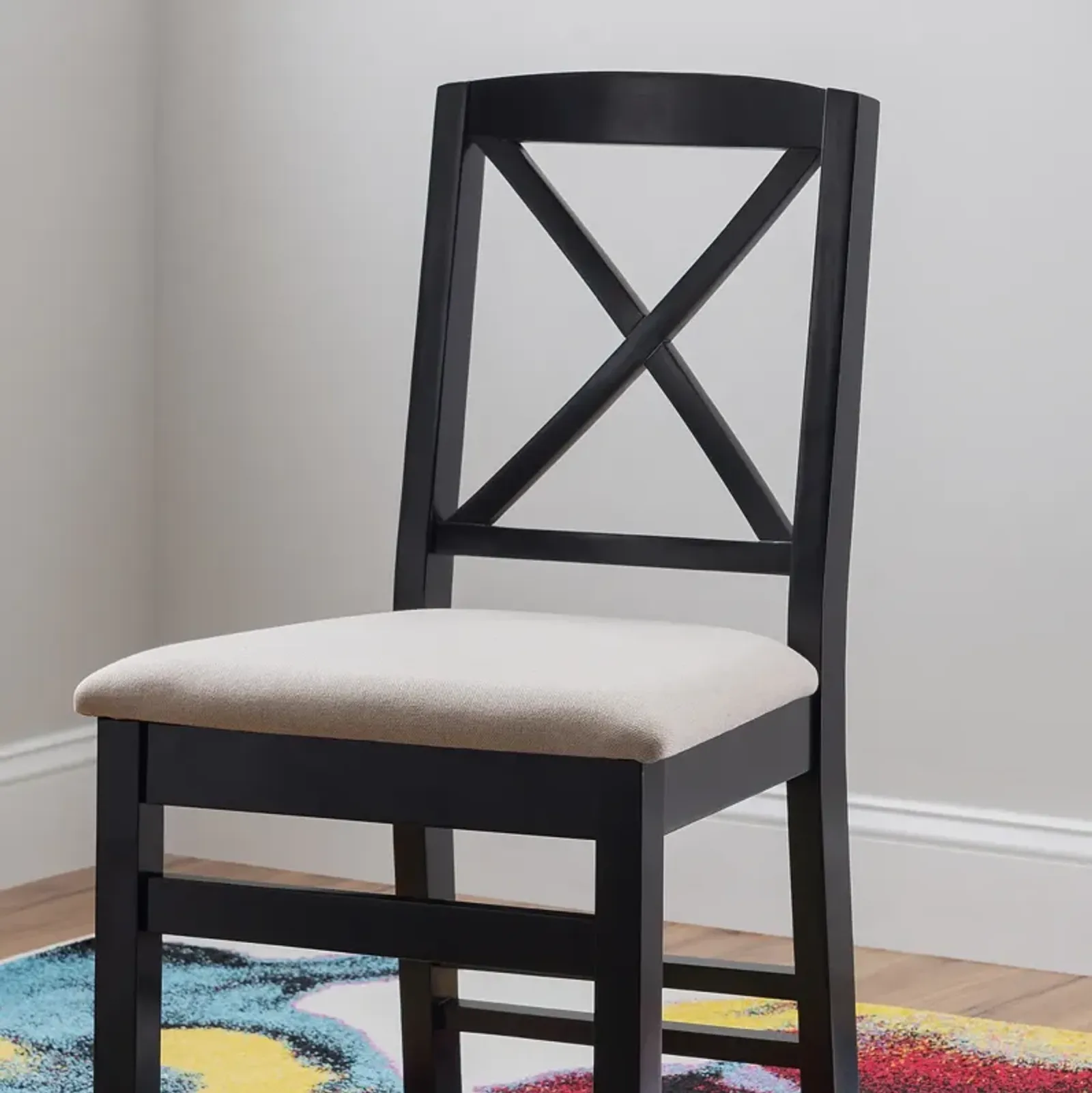 Linon Triena X-Back Dining Chair Black