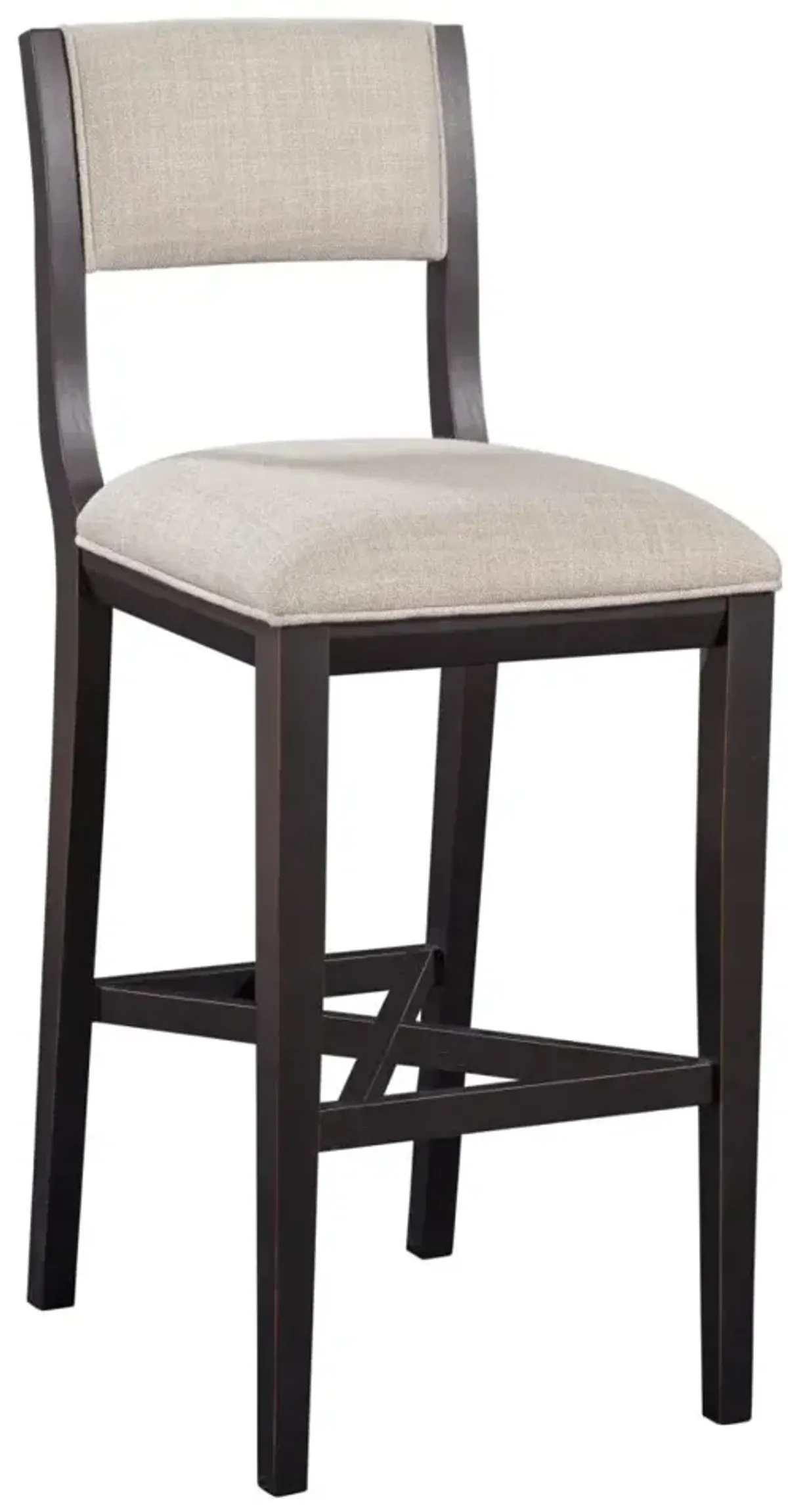 American Woodcrafters Barcelona Wooden Stool with Fabric in Midnight Black