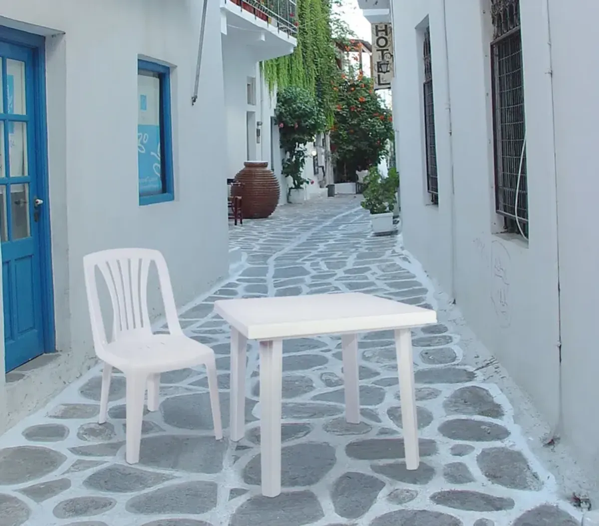 Compamia 31 Inch Cuadra Resin Square Outdoor Dining Table White