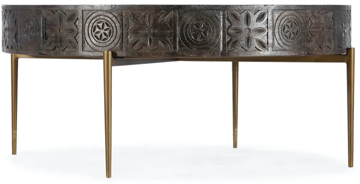 Hooker Furniture Commerce & Market Carved Round Cocktail Table