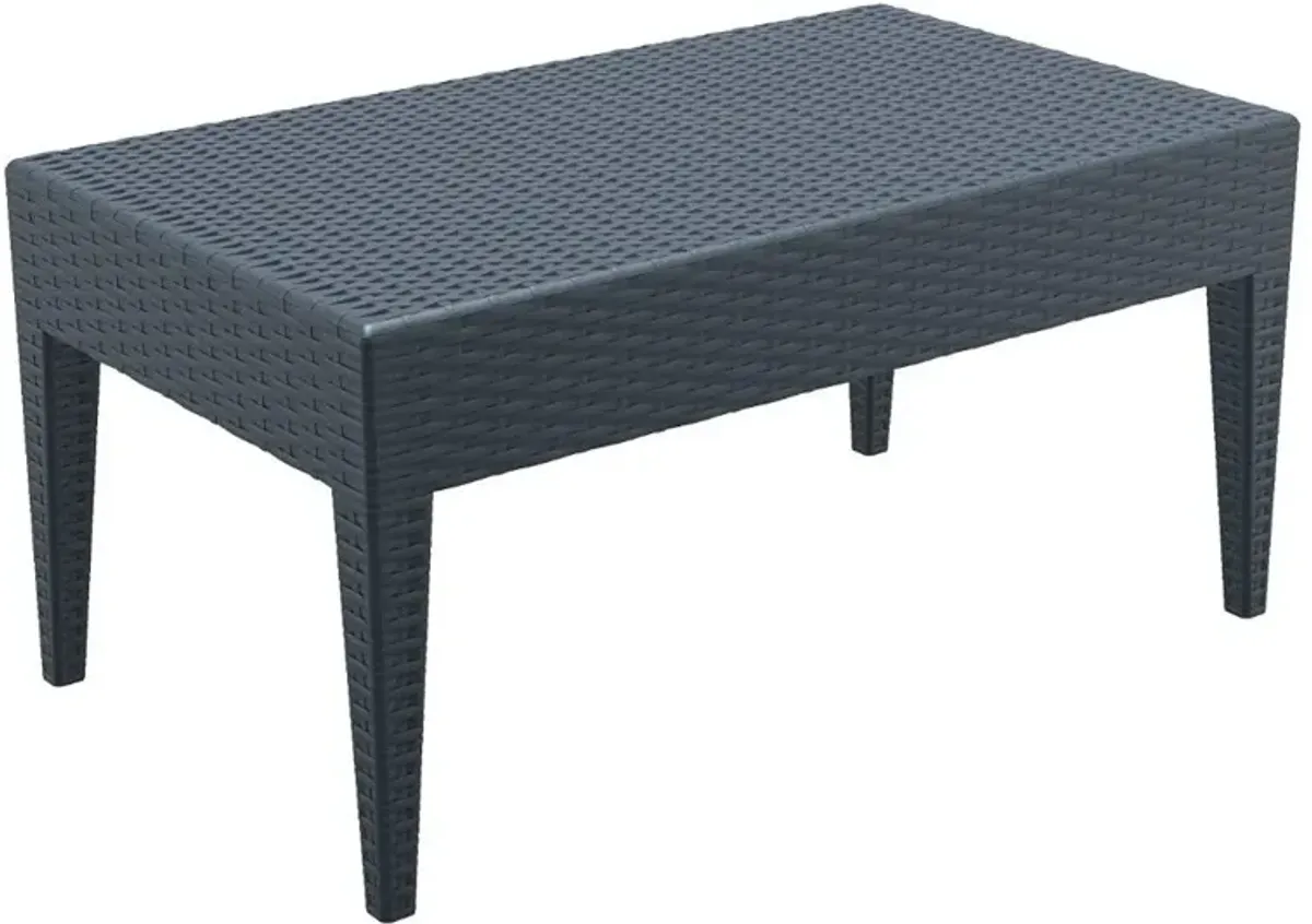 Compamia Miami Rectangle Resin Coffee Table Dark Gray