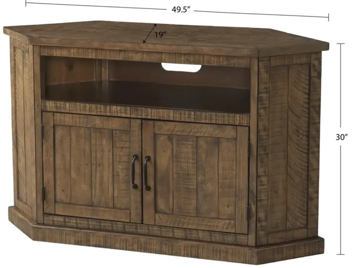 Martin Svensson Rustic Corner TV Stand in Natural