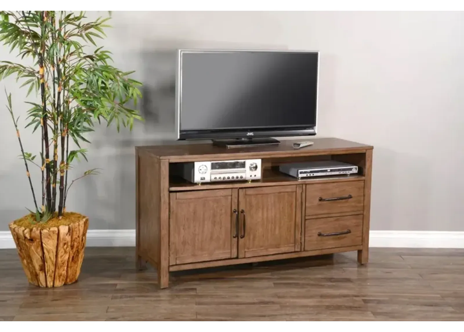 Sunny Designs Doe Valley Buck Skin 56 Inch TV Stand Console