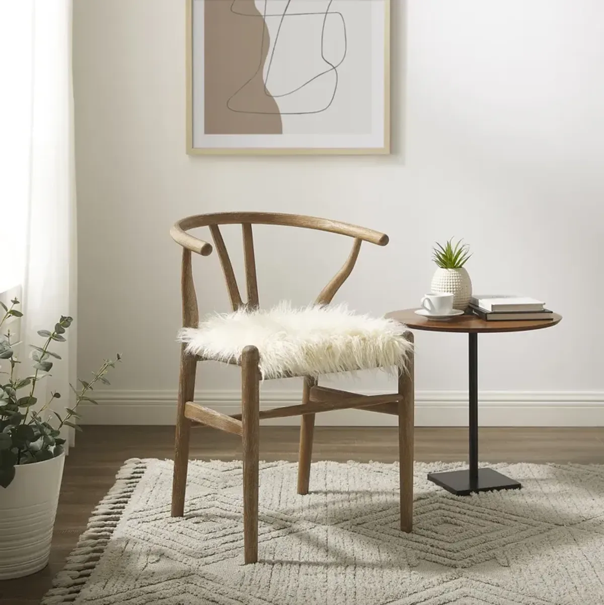 Linon Ellis Wishbone Armless Chair