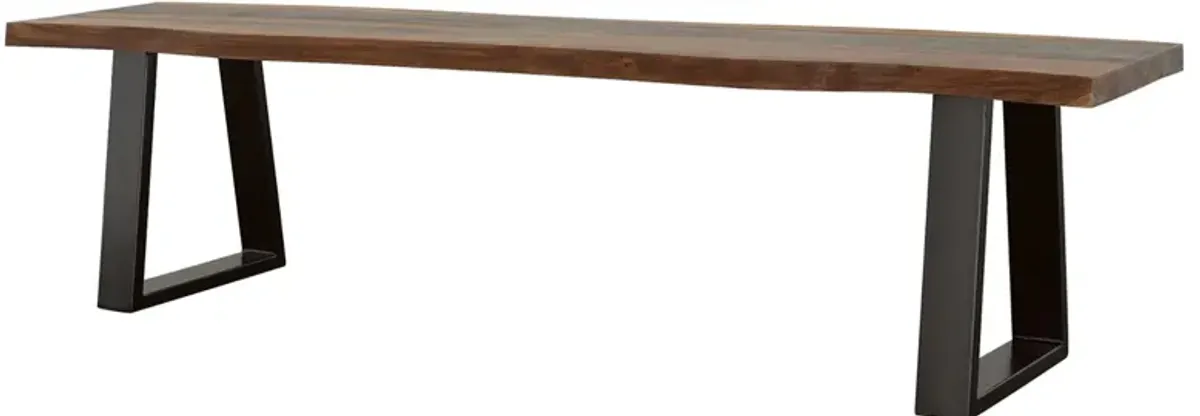 Coaster Ditman Live Edge Wood Dining Bench Grey Sheesham