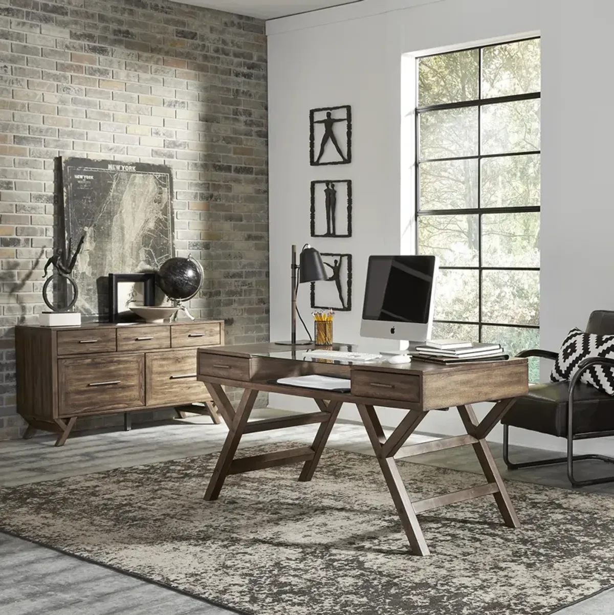 Liberty Furniture Lennox 2-Piece Weathered Chestnut Desk Set