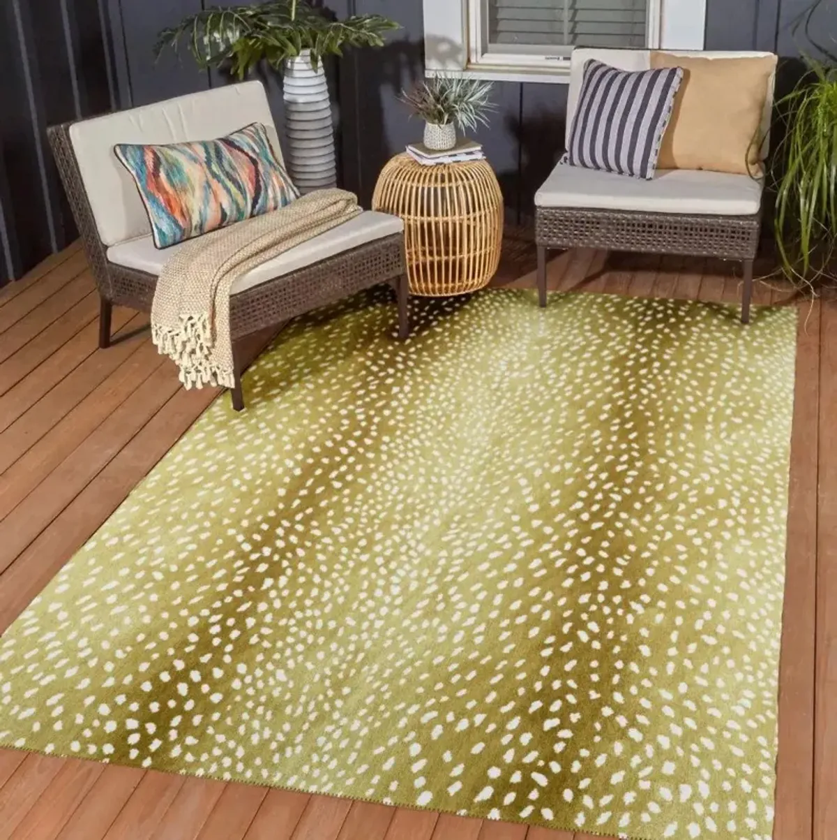 Aurum Spots Luxe Gilded Fawn Designer 5'X8' Area Rug