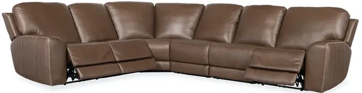 Hooker Furniture Torres Sorrento Mocha 6-Piece Reclining Leather Sectional