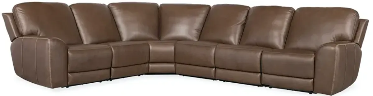 Hooker Furniture Torres Sorrento Mocha 6-Piece Reclining Leather Sectional