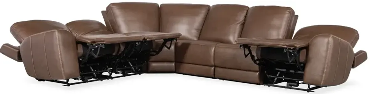 Hooker Furniture Torres Sorrento Mocha 6-Piece Reclining Leather Sectional