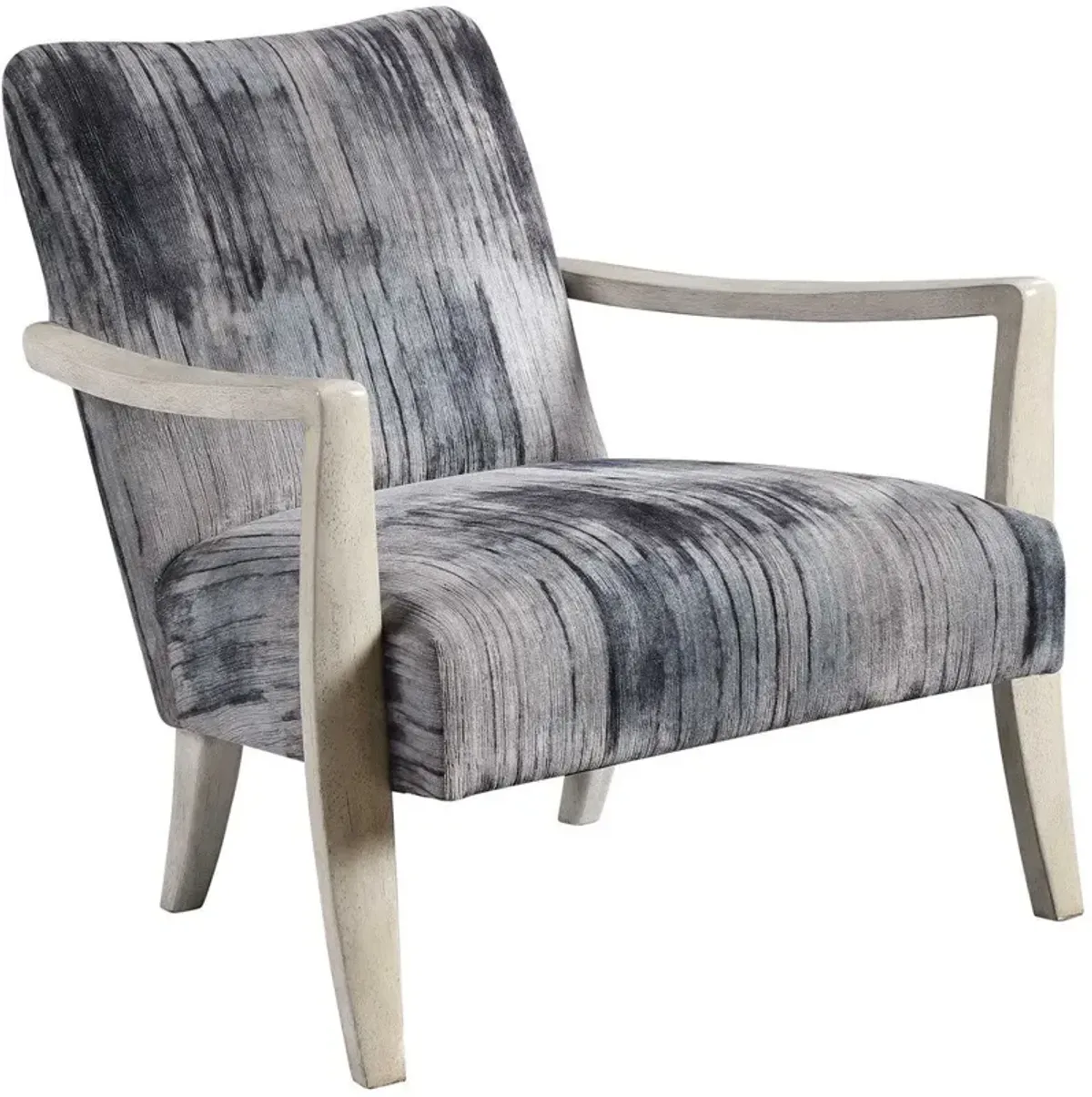 Uttermost Watercolor Gray/Natural Off-White Chenille Accent Chair