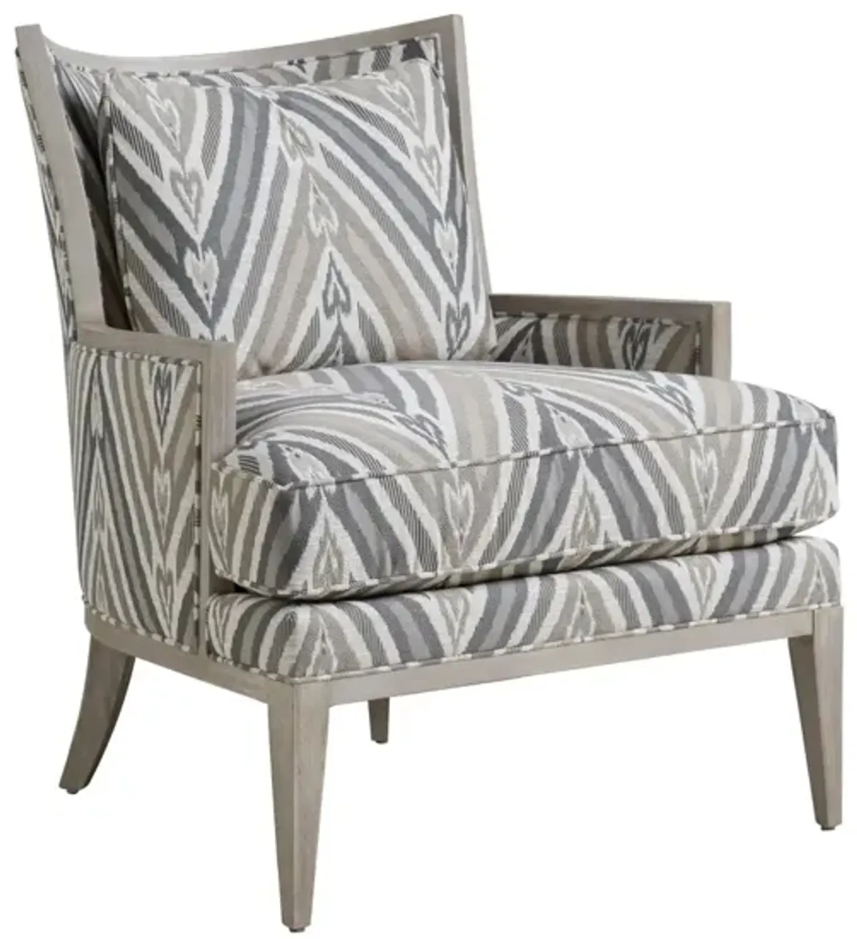 Barclay Butera Upholstery by Barclay Butera Atwood Chair with Pattern Gray/Tan Fabric