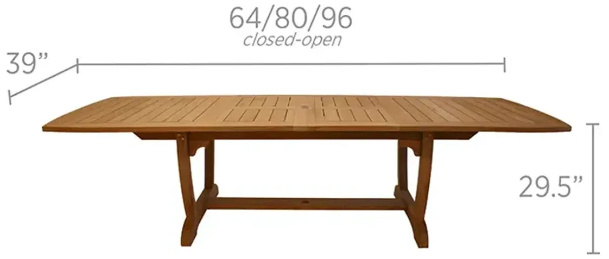 Royal Teak Small Gala Outdoor Expansion Double Leaf Dining Table