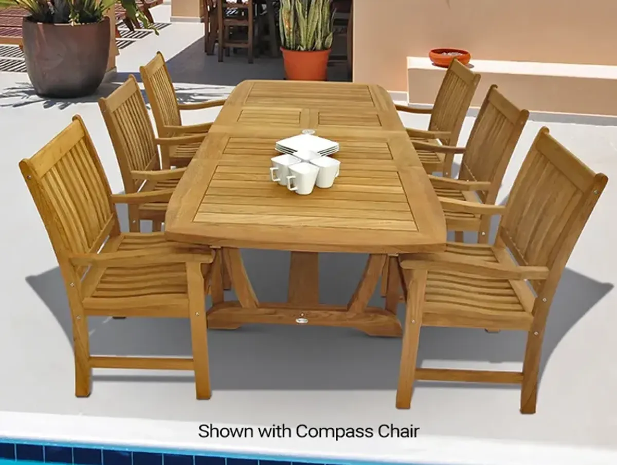 Royal Teak Small Gala Outdoor Expansion Double Leaf Dining Table