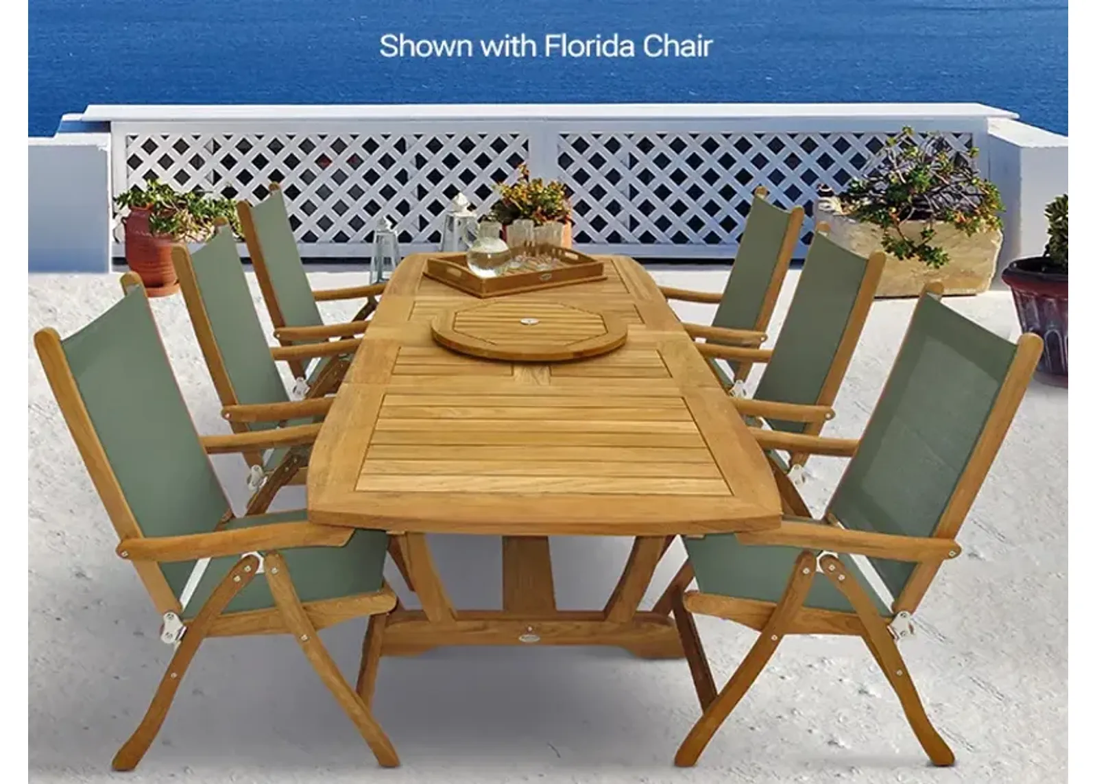 Royal Teak Small Gala Outdoor Expansion Double Leaf Dining Table