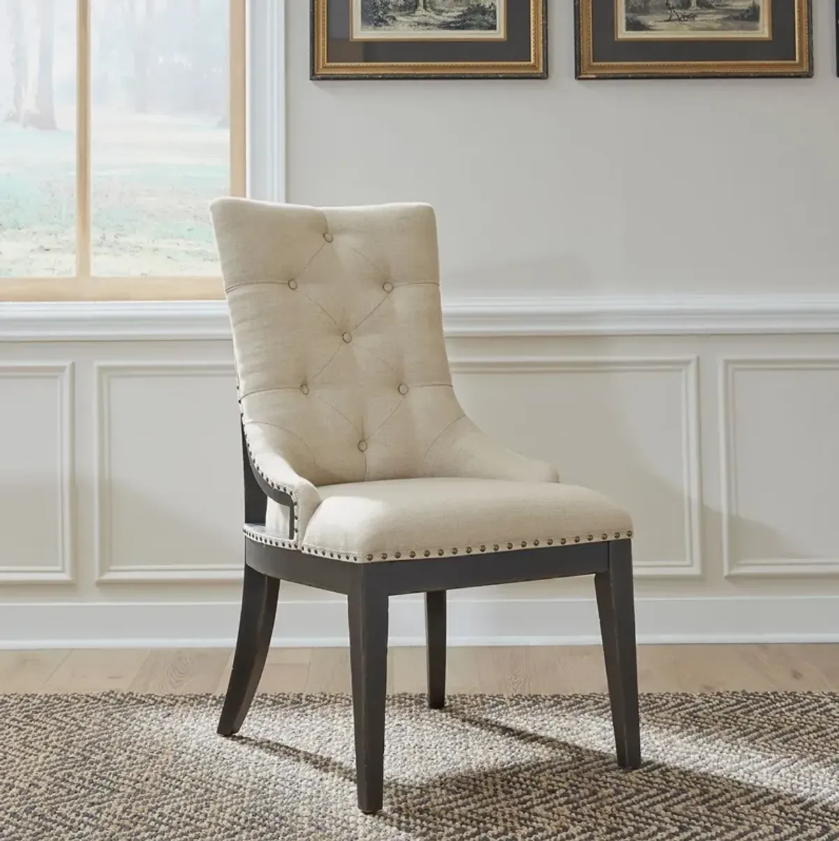 Liberty Furniture Americana Farmhouse Beige/Black Shelter Upholstered Side Chair