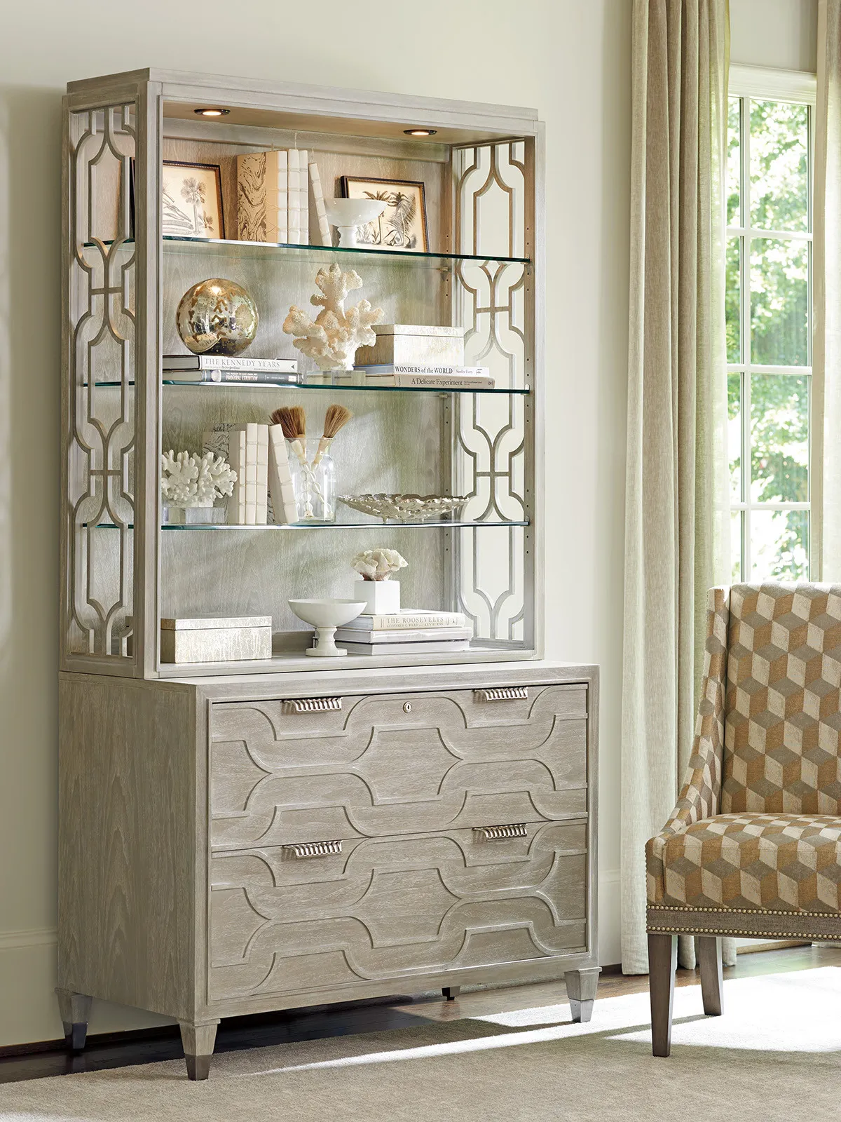 SLIGH GREYSTONE OCTAVIA 2 DRAWER FILE CHEST - PEARL GRAY