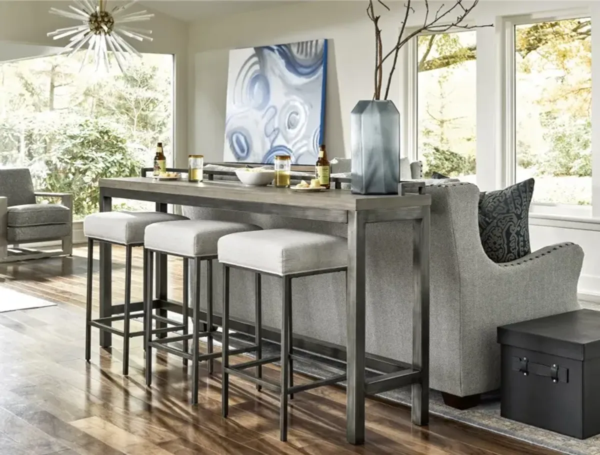 Universal Curated Mitchell 4-Piece Greystone Bar Stools & Table Set