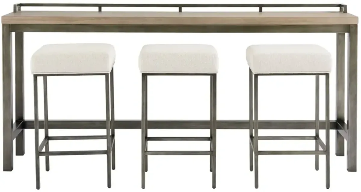 Universal Curated Mitchell 4-Piece Greystone Bar Stools & Table Set