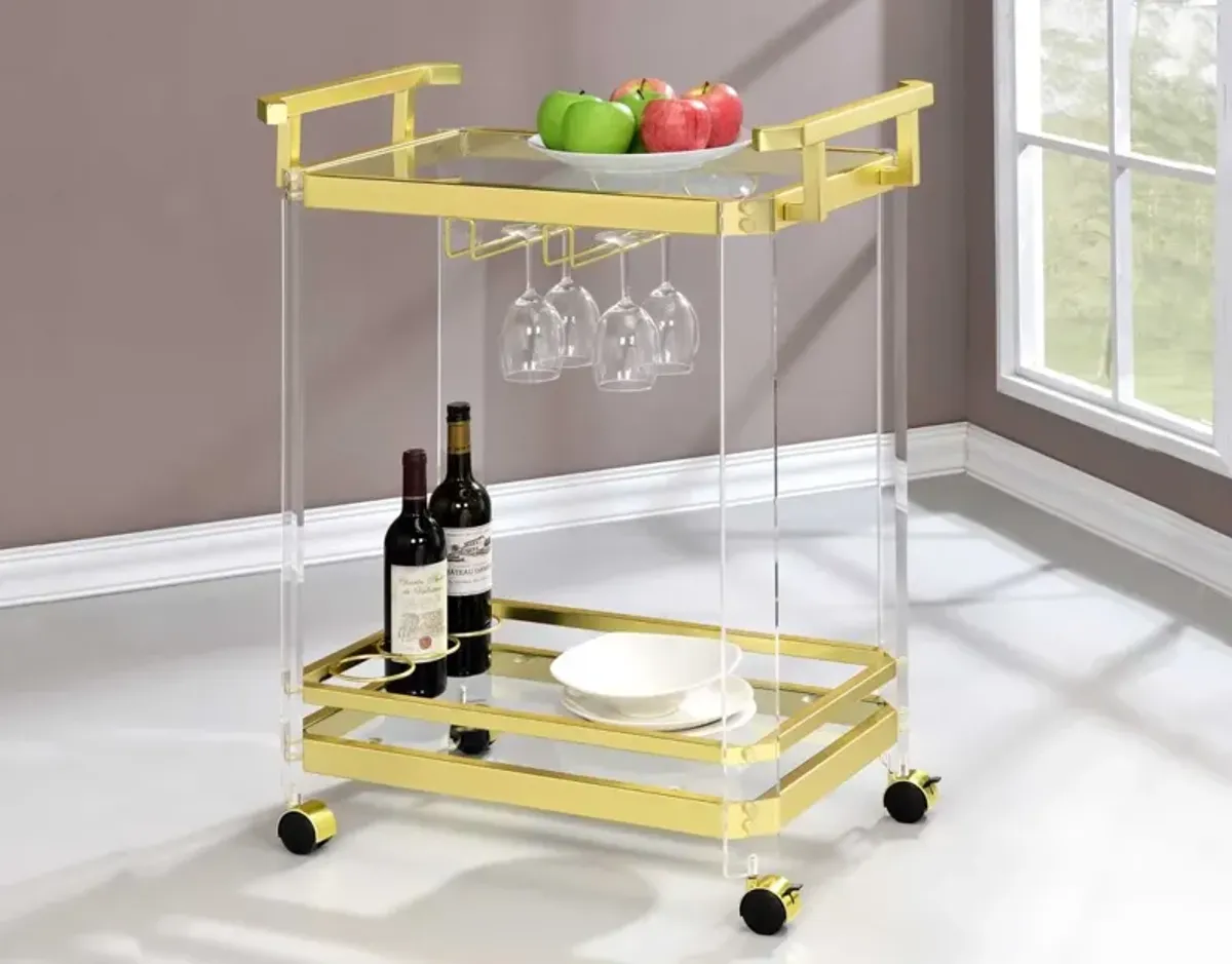 Steve Silver Aerin Server Cart Gold