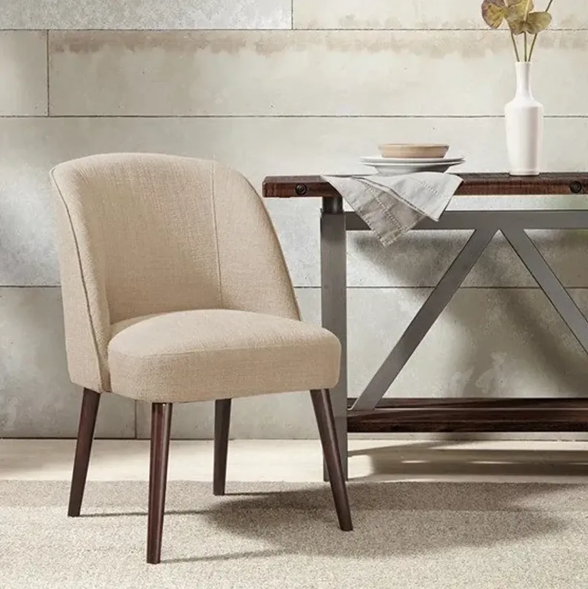 Olliix Madison Park Natural Bexley Rounded Back Dining Chair