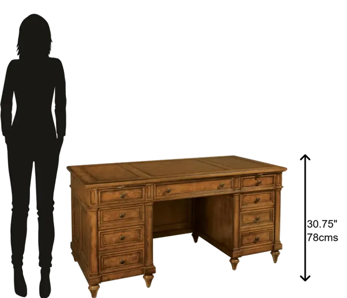 Junior Executive Desk - Ash Burl - Urban