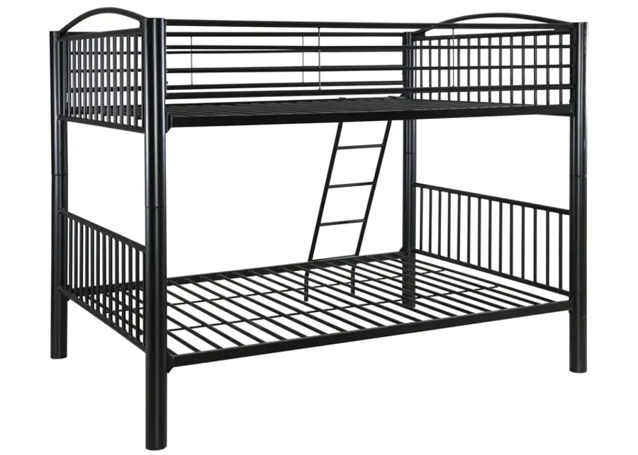 HEAVY METAL BLACK FULL OVER FULL BUNK BED