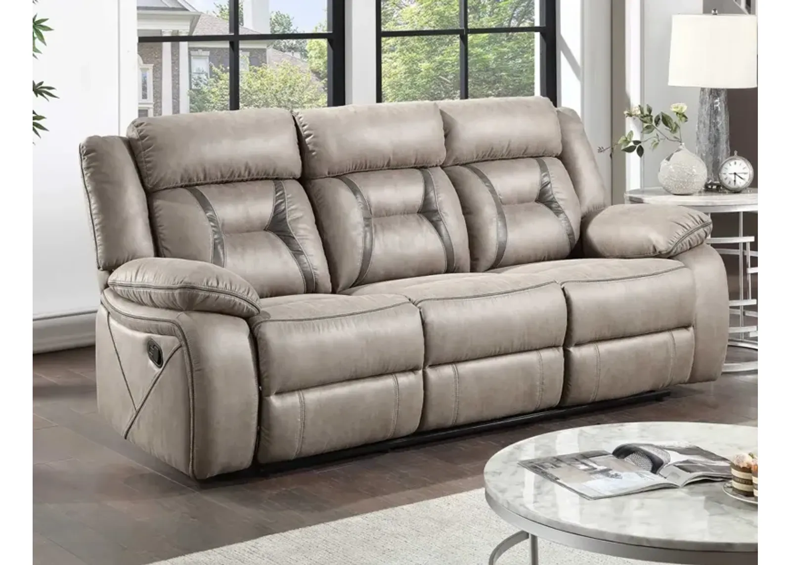 Steve Silver Tyson Gray 86" Reclining Sofa