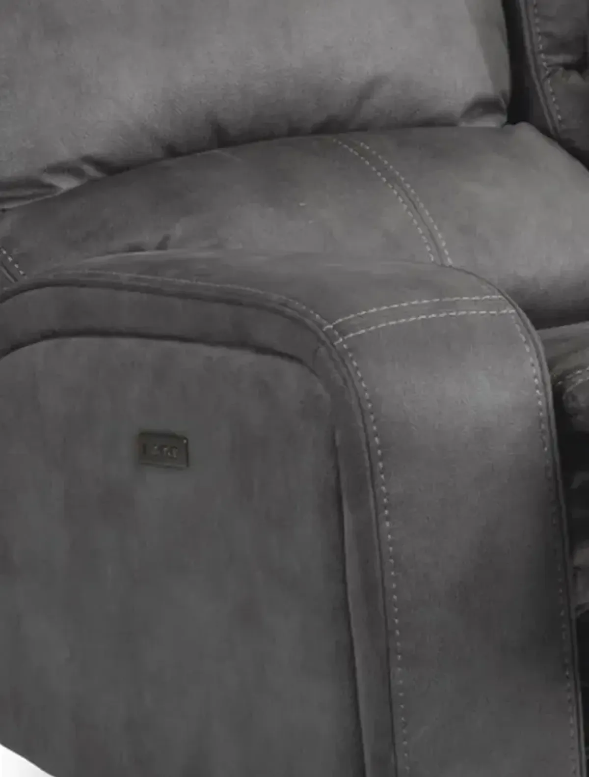 Flexsteel Nirvana Grey Power Reclining Loveseat with Console & Power Headrests