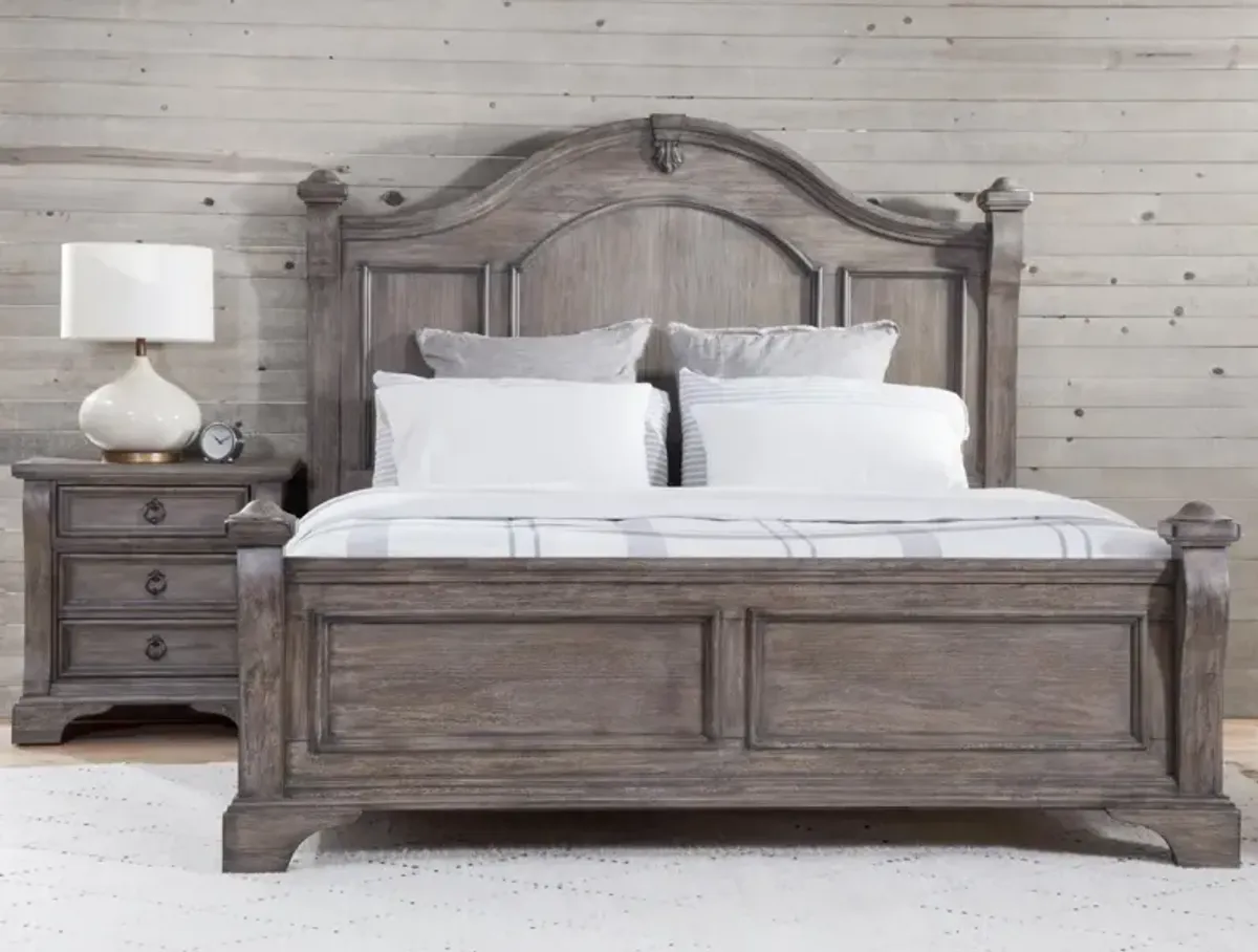 American Woodcrafters Heirloom Complete Poster Bed with Footboard in Rustic Charcoal