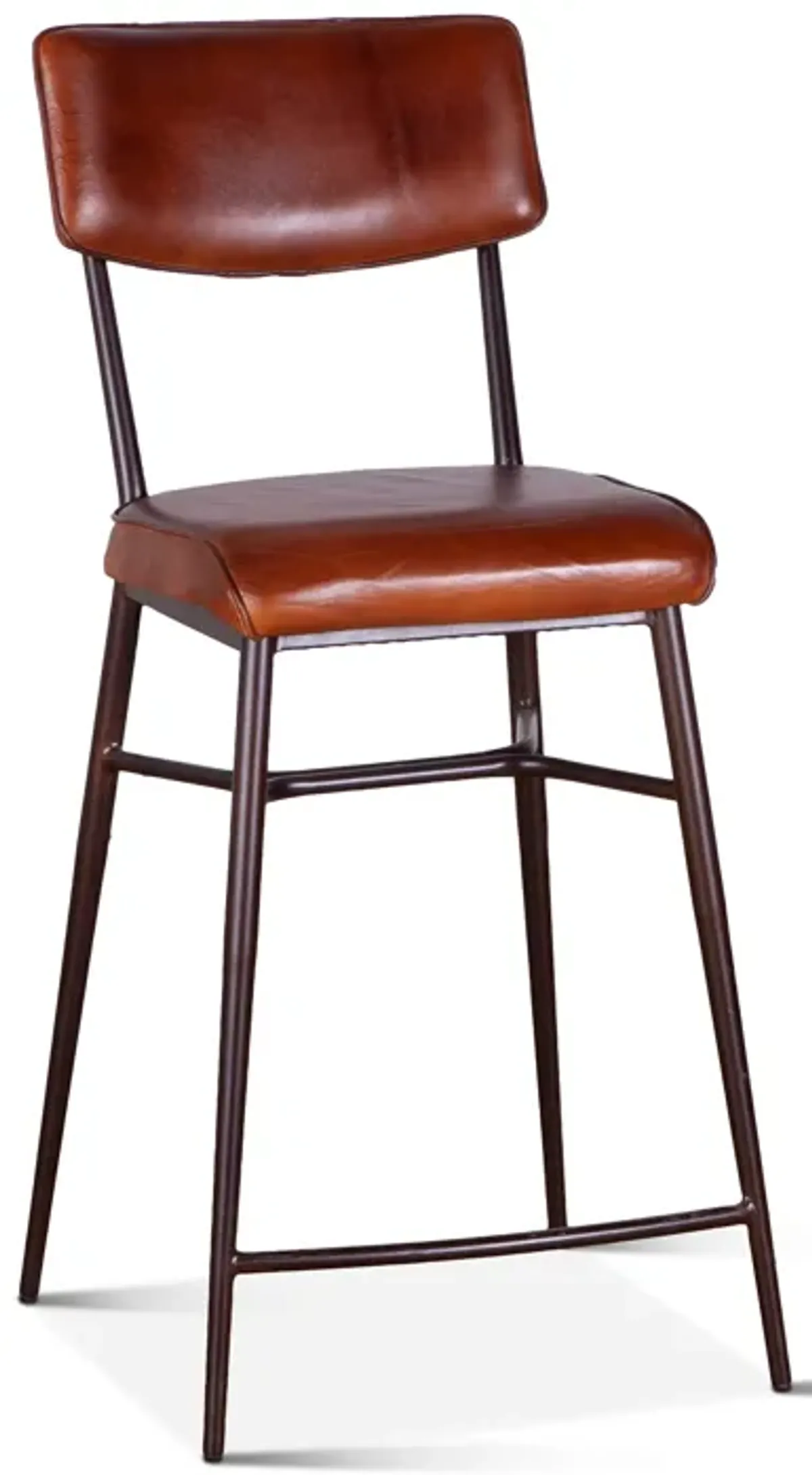 Home Trends Design Wellington High Back Leather Counter Stool