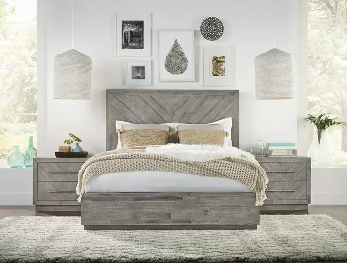 Modus Alexandra Rustic Latte Queen Herringbone Headboard