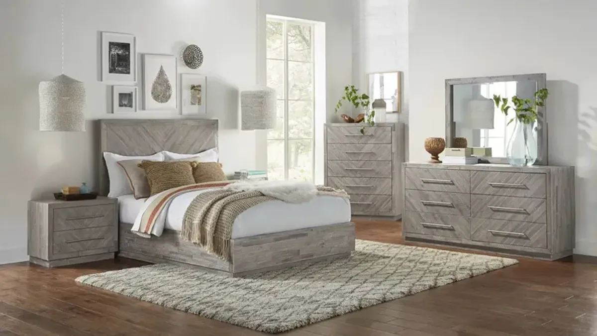 Modus Alexandra Rustic Latte Queen Herringbone Headboard