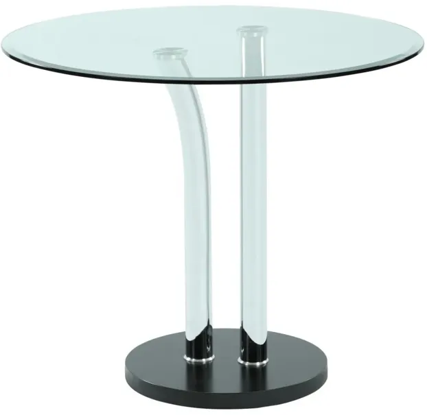 CLEAR GLASS TOP COUNTER HEIGHT BISTRO TABLE