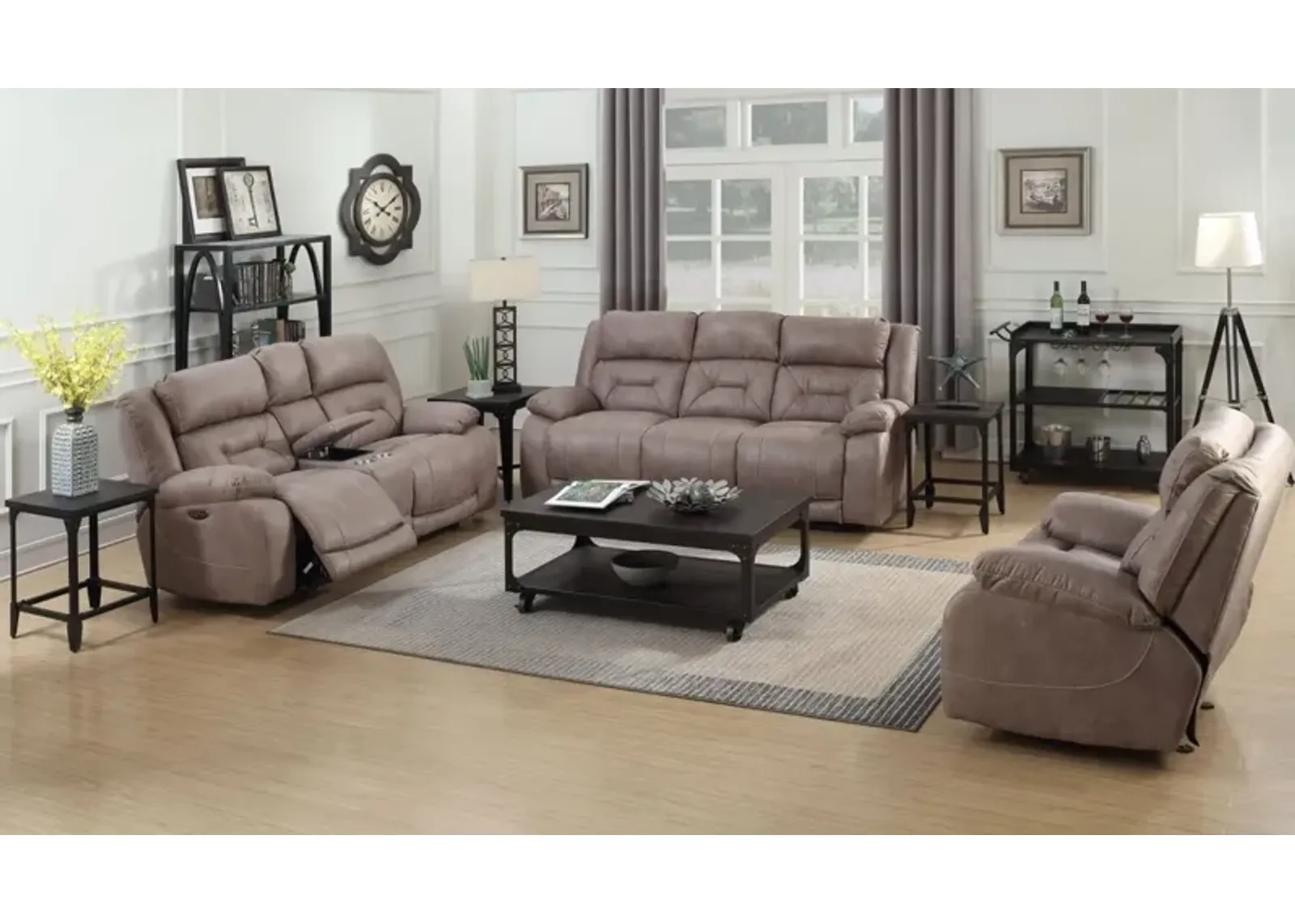 Steve Silver Aria Dual-Power Reclining Sofa Desert Sand