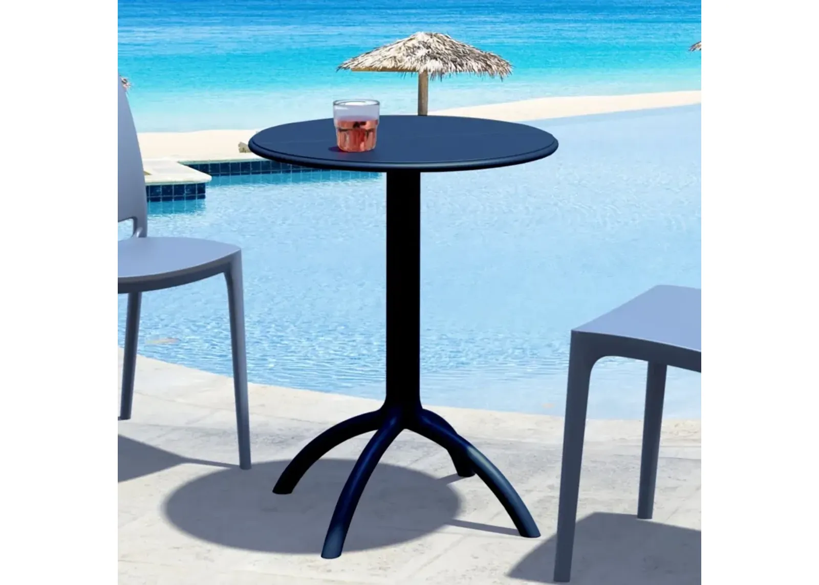 Compamia Octopus Round Bistro Table Black