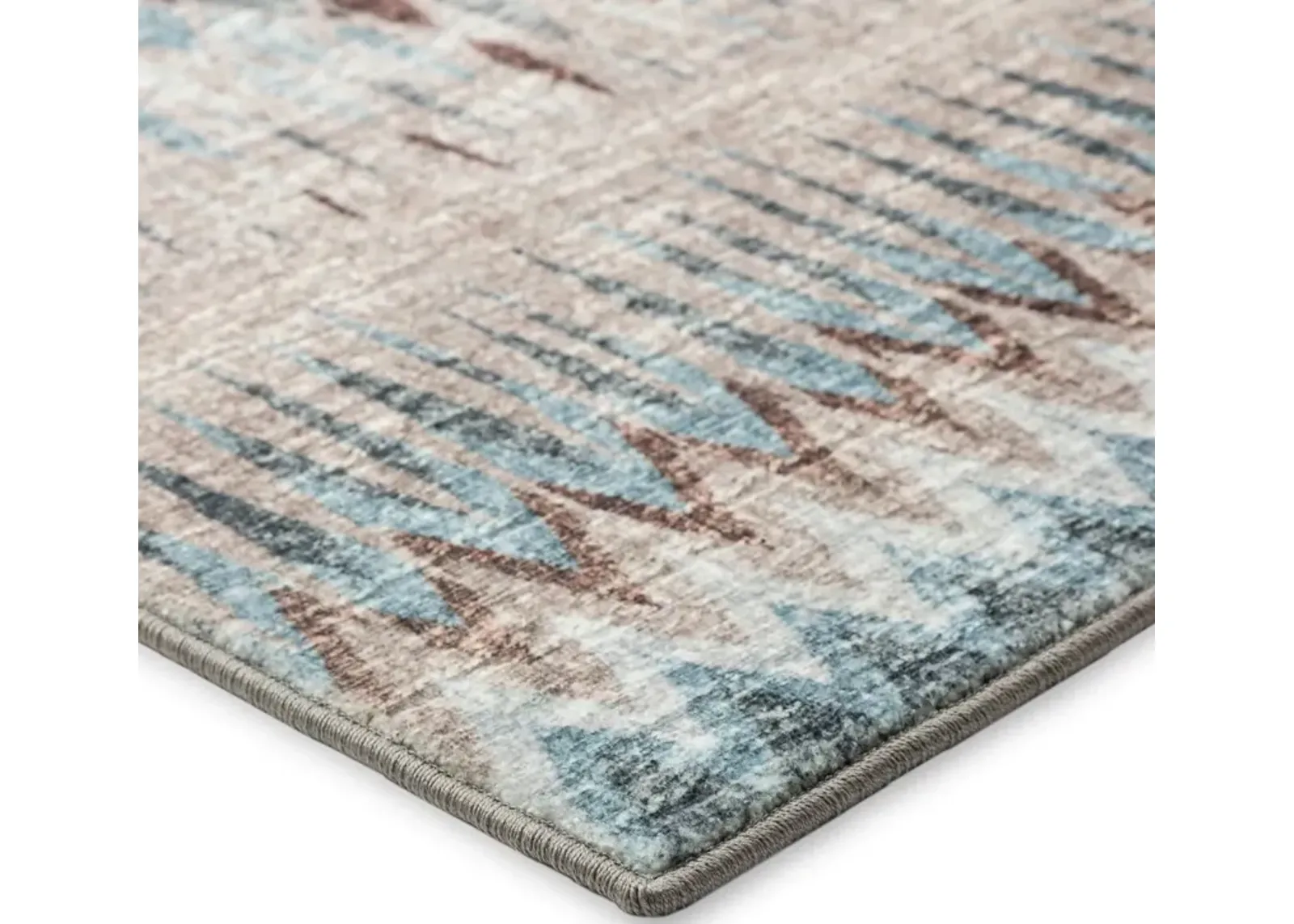 Dalyn Bohemian Chic Geometric Pattern 5'X8' Area Rug in Blue & Brown Shades