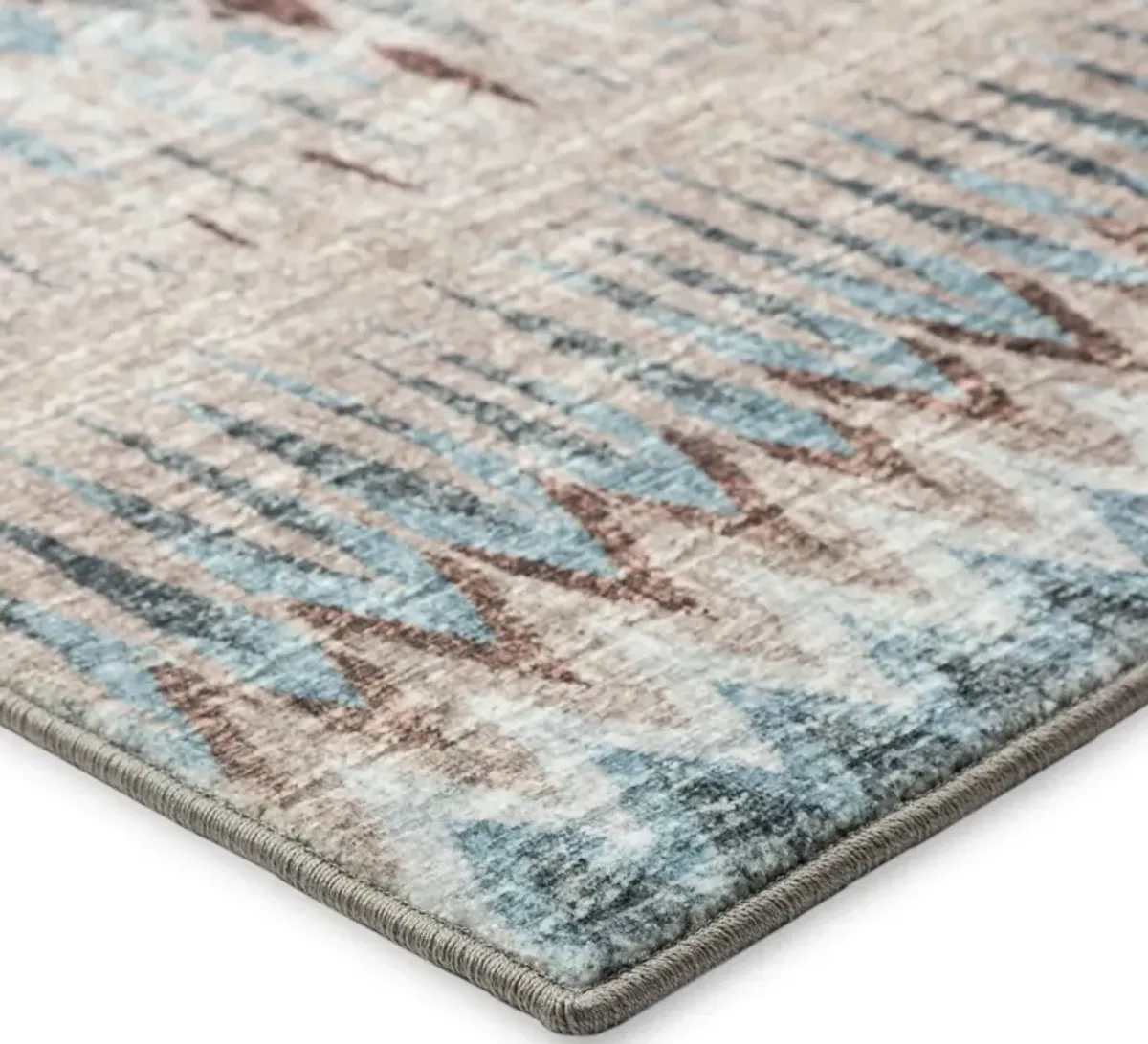 Dalyn Bohemian Chic Geometric Pattern 5'X8' Area Rug in Blue & Brown Shades