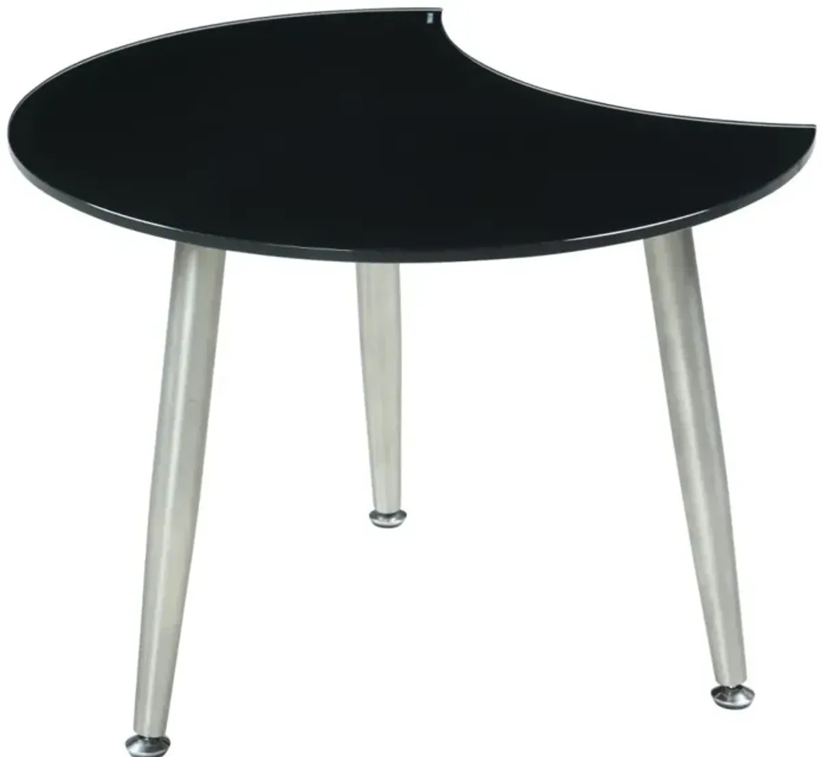 Chintaly Black Contemporary Shaped-Top Glass Cocktail Table