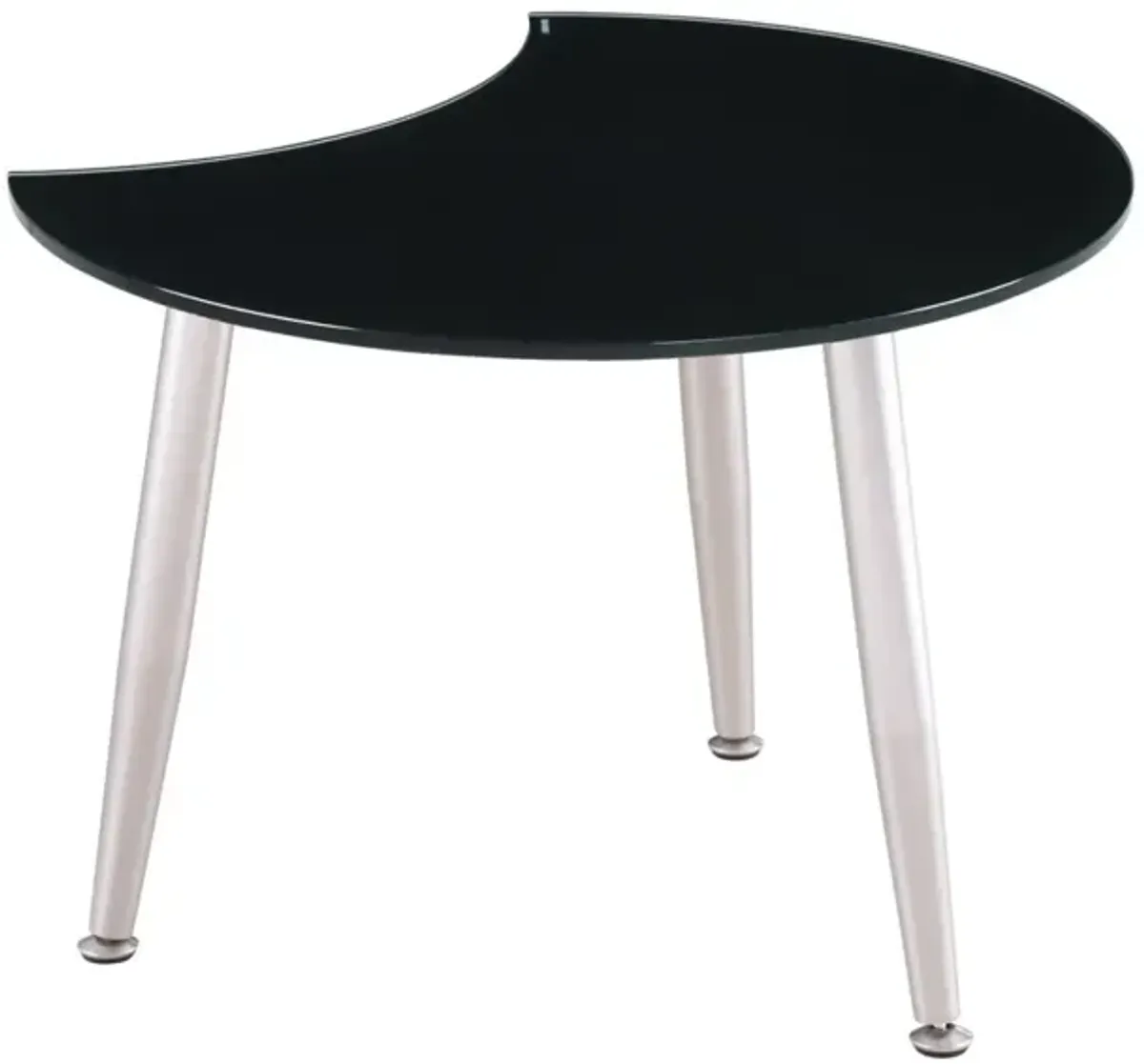 Chintaly Black Contemporary Shaped-Top Glass Cocktail Table