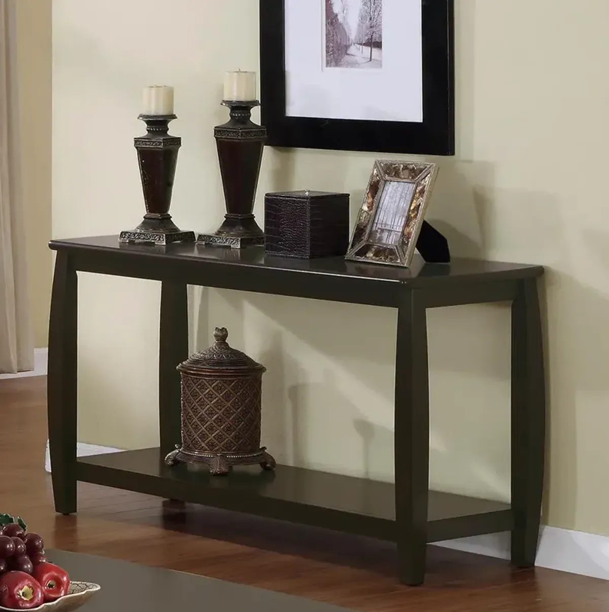 Coaster Dixon Wood Entryway Console Table with Shelf Cappuccino