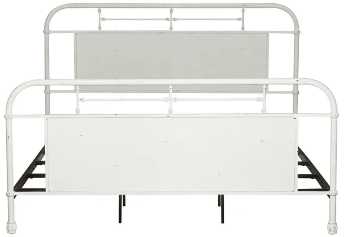 Liberty Furniture Vintage Antique White King Metal Bed